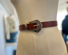 Load image into Gallery viewer, Luna Cognac or Black Leather Plus Size Belt