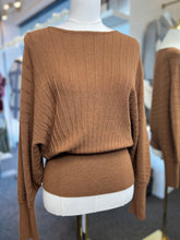 Load image into Gallery viewer, Lyra Beige or Caramel Long Sleeve Ribbed Sweater