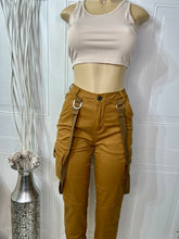 Load image into Gallery viewer, Alessa High Waist Cargo Joggers with Suspenders