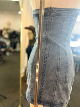 Load image into Gallery viewer, Colett Denim Strapless Back Zipper Tube Mini Dress