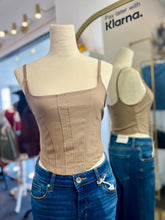 Load image into Gallery viewer, Zaria Solid Corset Stitch Top Back Zipper Closure