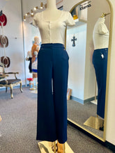 Load image into Gallery viewer, Beverly Navy Blue Straight Stretchy Trousers