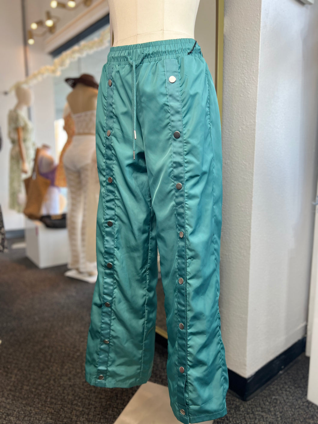Miranda Coral or Seafoam High Rise Wide Leg Fit Cargo Pants