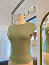 Load image into Gallery viewer, Phoebe Navy or Mint Open Back Stretchy Double Lined Top