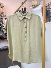 Load image into Gallery viewer, Amie Collared Button-Down Roll Sleeve Shirt