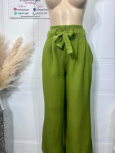 Load image into Gallery viewer, Elaine Olive, Natural, Pink High Waist Belted Wide Leg Pants