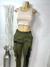 Load image into Gallery viewer, Aline High Waisted Cargo Joggers W/ Belt