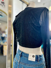 Load image into Gallery viewer, Yisselle Misty Black Shimmery Sheer Bolero