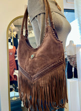 Load image into Gallery viewer, Savy Fringe Suede Brown or Black Handbag Tote