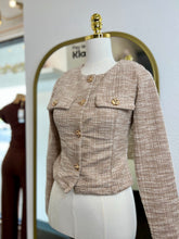 Load image into Gallery viewer, Dianne Ivory Button Up Long Sleeve Cropped Blazer