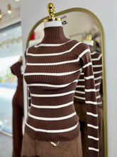 Load image into Gallery viewer, Rebecca Brown and Ivory Ribbed long Sleeve Knit Top