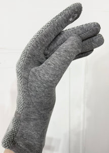 Alisa Beige and Gray Suede Gloves