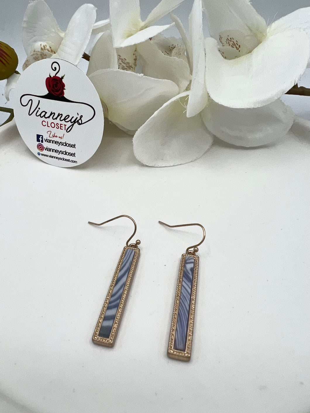 Georgia Purple Marble Drop Earrings