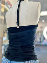 Load image into Gallery viewer, Jane Sides Ruched Halter Blouse in Orange, Mocha, Black, White and Pink