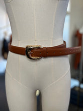 Load image into Gallery viewer, Zoe Cognac/Gold Leather Belt