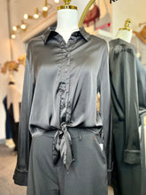 Load image into Gallery viewer, Alissa Khaki or Black Satin Blouse