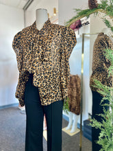 Load image into Gallery viewer, Leonella Leopard Print Long Sleeve Self Tie Blouse