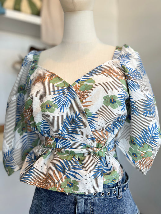 Rebecca Olive Floral Print Self Tie Top