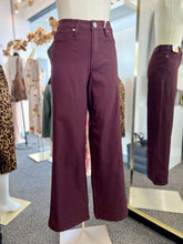 Load image into Gallery viewer, Romina Burgundy Wide Leg Button Up Jeans