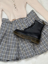 Load image into Gallery viewer, Zoey Black Combo Solid Classy Design Plaid Skirt