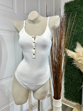 Load image into Gallery viewer, Sidney Black or Taupe Spaghetti Strap Ribbed Buttoned Up Bodysuit