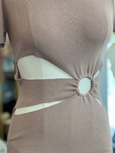 Load image into Gallery viewer, Laylla Mocha Stretchy Ribbed Front Cut Out Mini Dress