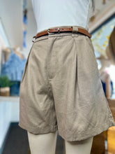 Load image into Gallery viewer, Karissa Linen Belted Black,Taupe and White Shorts