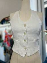 Load image into Gallery viewer, Aurora White or Black Halter Neck Button-Down Vest Top