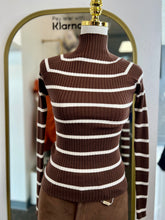 Load image into Gallery viewer, Rebecca Brown and Ivory Ribbed long Sleeve Knit Top
