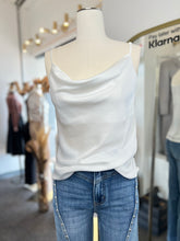 Load image into Gallery viewer, Notorious Allure Cream or Black Satin Cowl Neck Camii Spaghetti Strap Top
