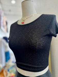 Abby White, Black or Silver Baby Tee