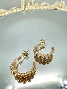 Silver C-Hoop Post Back Earrings