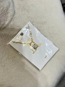 Farah Gold Tone Initial Lock Necklace