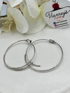 Katherine Gold or Silver Hoops Push Back Earings