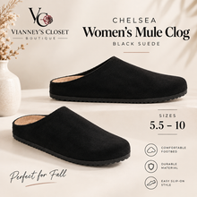 Load image into Gallery viewer, Women's Chelsea Mule Black Suede Clog or Khaki Universal Thread