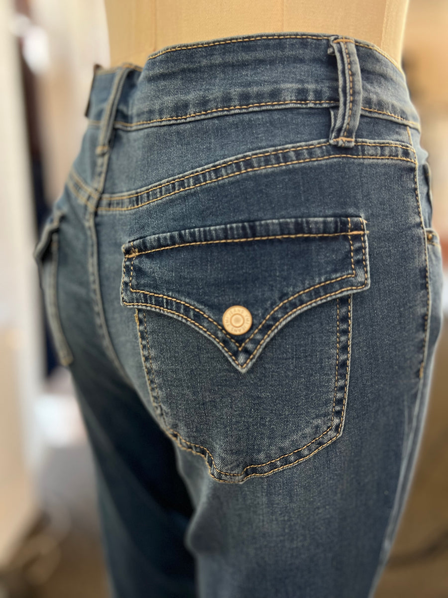 Ariana Medium Wash Mid Rise Bootcut Jeans – Vianney's Closet