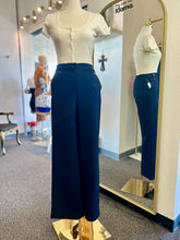 Load image into Gallery viewer, Beverly Navy Blue Straight Stretchy Trousers
