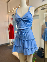 Load image into Gallery viewer, Zoe 2Piece Light Blue Flowy Skirt Set