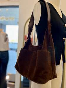 Samantha Wine or Brown Suede Shoulder bag