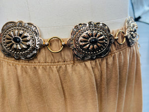 Illeanna Gold Tone Metal Medallion Adjustable Belt