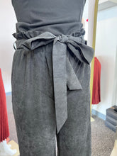 Load image into Gallery viewer, Yomira Charcoal Grey Palazzo Pants w/ Self Tie Belt
