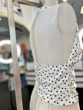 Load image into Gallery viewer, Camilah White and Black Polka Dot V-Lined Neck Halter Top