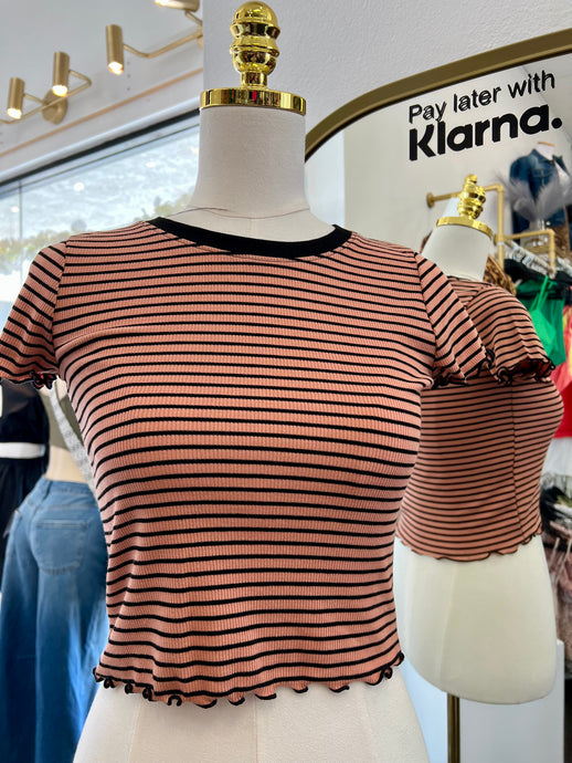 Tessa Rust/Black Lined T-Shirt