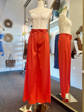Load image into Gallery viewer, Leslie Orange Wide Leg Palazzo Pants w/ Gold Hardware Detail