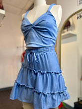 Load image into Gallery viewer, Zoe 2Piece Light Blue Flowy Skirt Set
