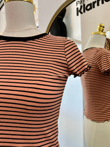 Tessa Rust/Black Lined T-Shirt