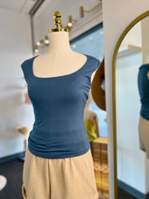 Load image into Gallery viewer, Hailey Fog, Olive, Slate Blue, Black Square Neck Wide Sholder Sleeveless Top