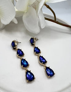 Alice Purple, Blue or Navy-Blue Drop Earrings