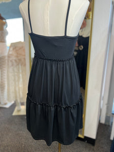 Kendra Camel or Black Flowy Short Dress
