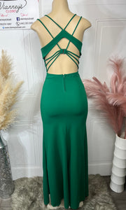 Black or Emerald Green Long Backless Dress